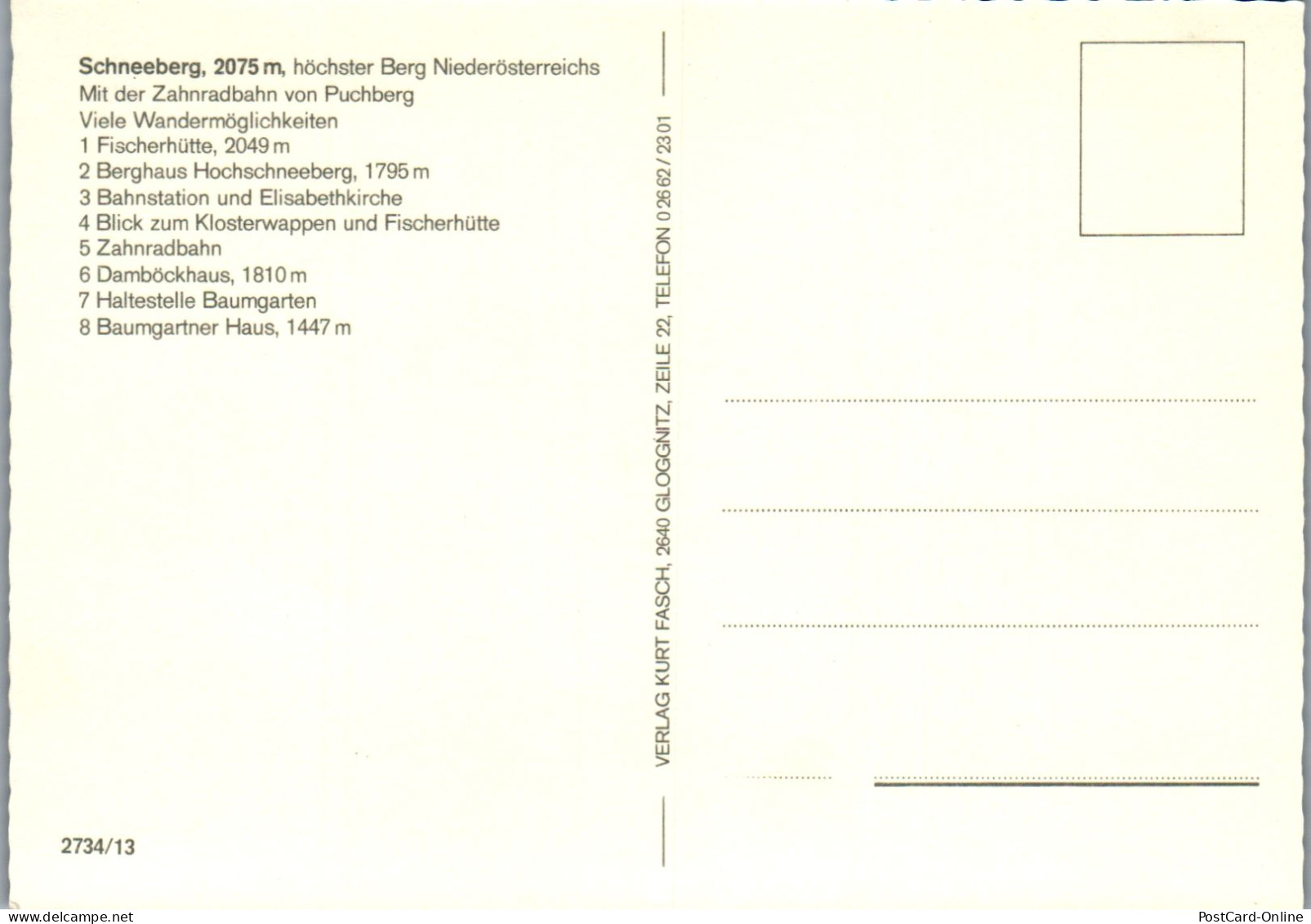 49148 - Niederösterreich - Schneeberg , Mehrbildkarte - Nicht Gelaufen  - Schneeberggebiet