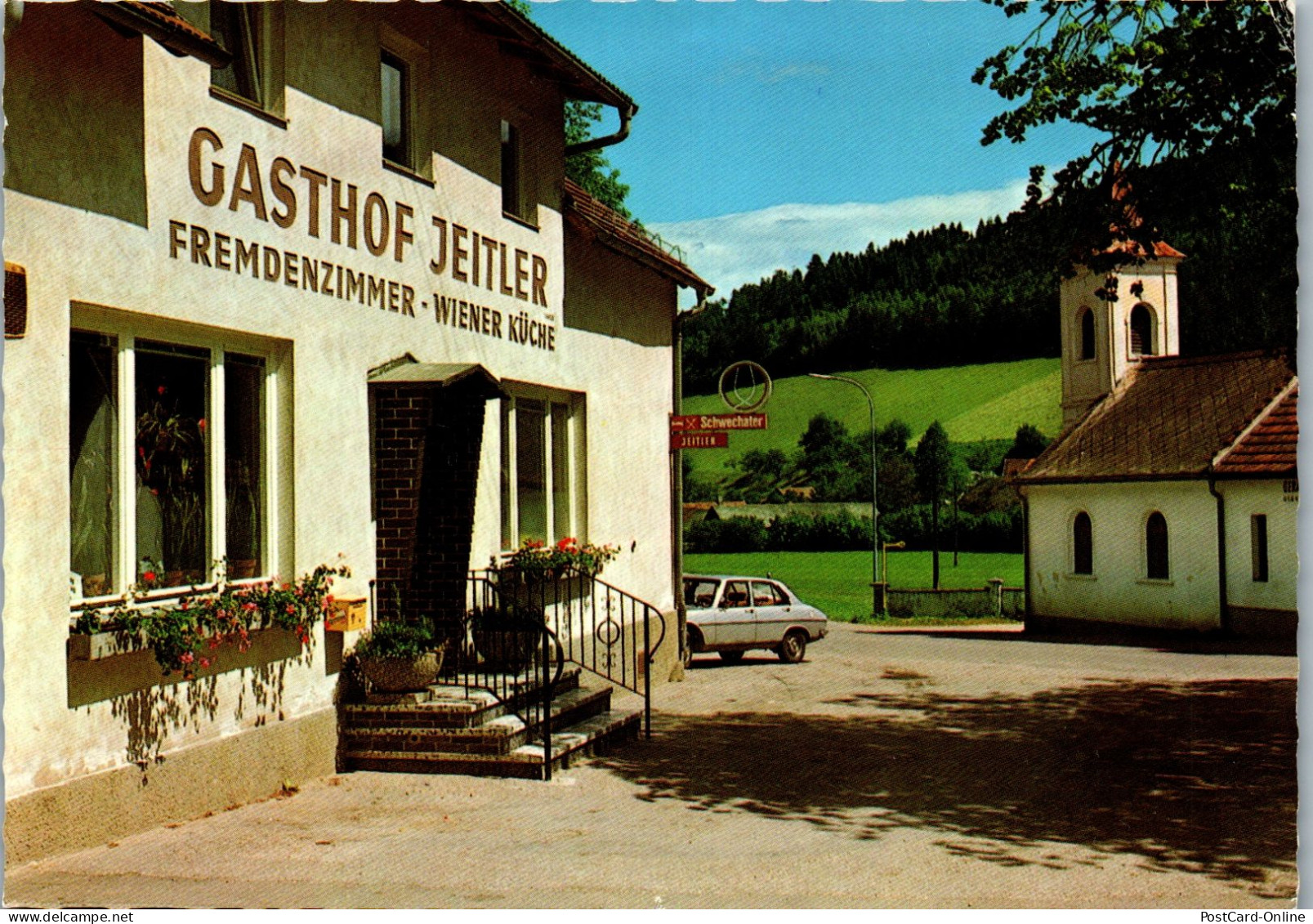 49153 - Niederösterreich - Bromberg , Schlatten , Gasthof Jeitler - Gelaufen 1985 - Wiener Neustadt