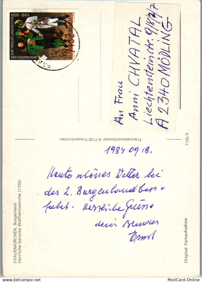 48978 - Burgenland - Frauenkirchen , Wallfahrtskirche - Gelaufen 1984 - Neusiedlerseeorte