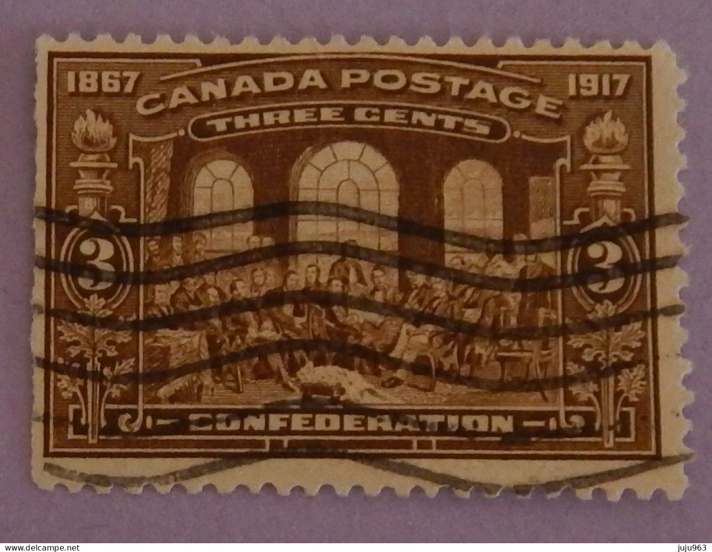 CANADA YT 107 OBLITERE "CONFERENCE DU QUEBEC" ANNÉE 1917 - Gebraucht