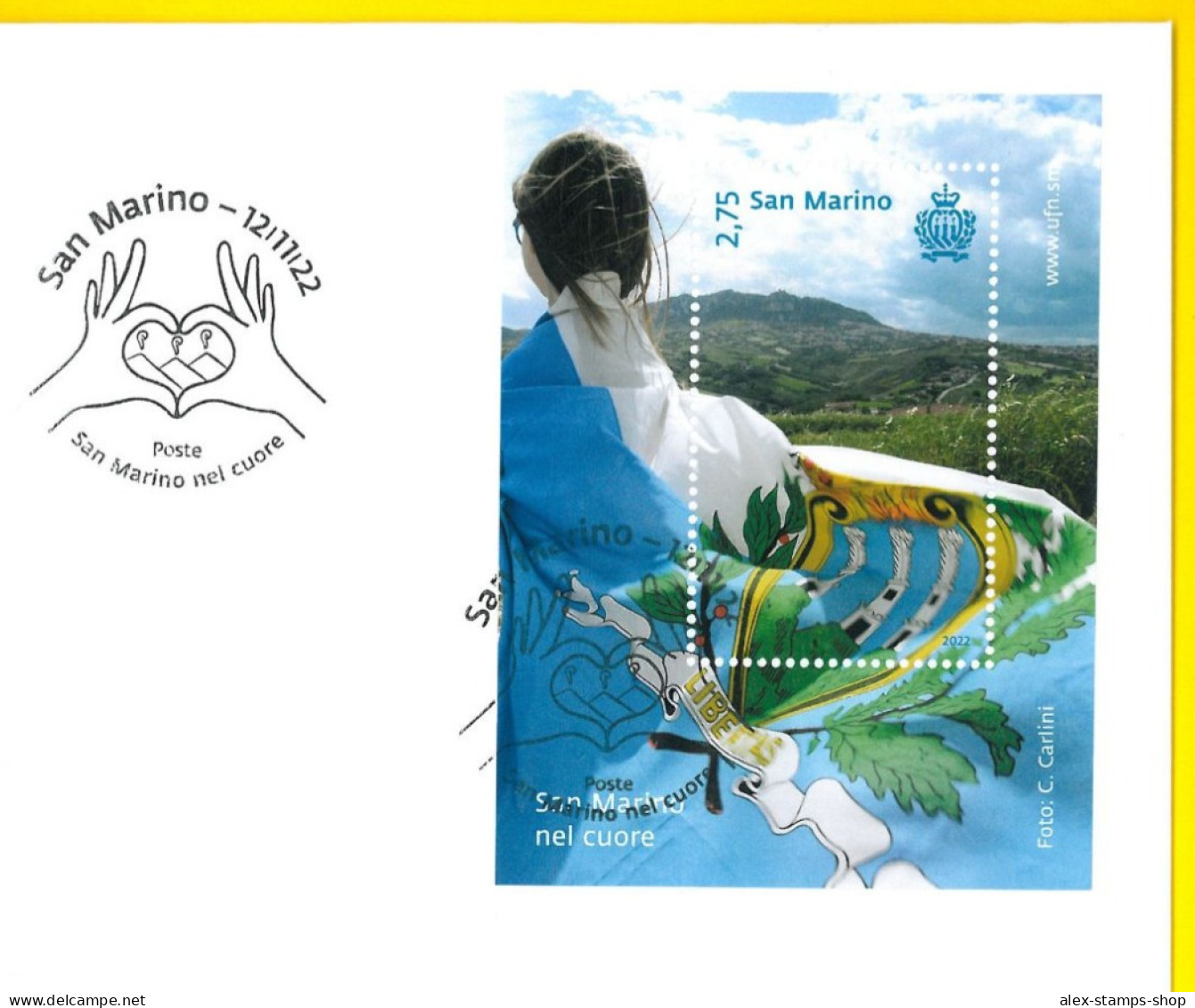 SAN MARINO 2022 FDC San Marino Nel Cuore - First Day Cover - FDC