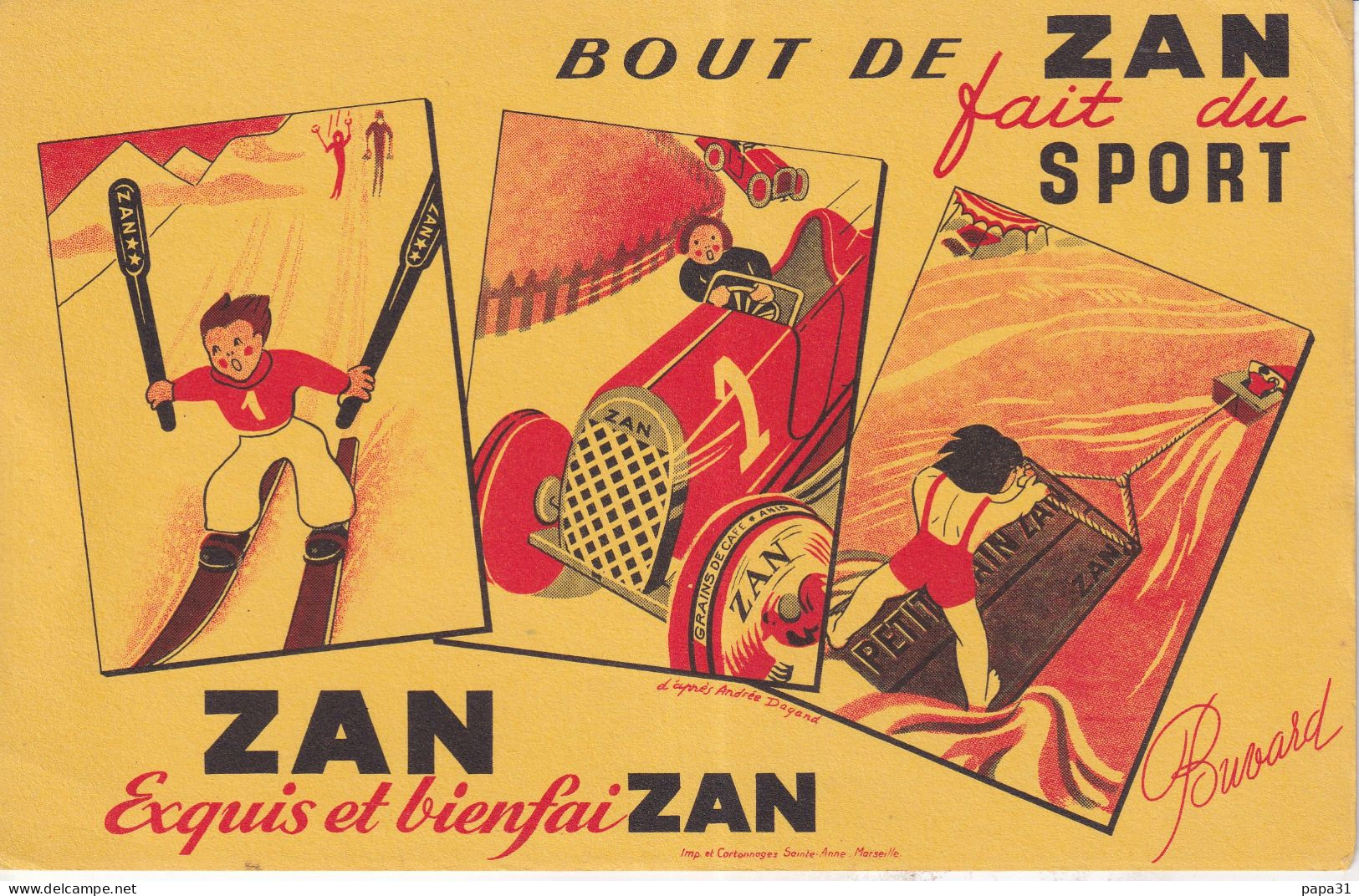 Buvard    BOUT De   ZAN   Fait Du SPORT  ZAN  Exquis Et Bienfait ZAN - Cake & Candy