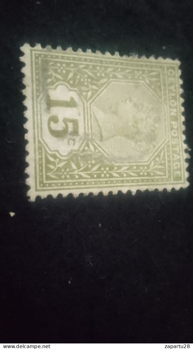 CEYLON- 1880 -69       15 C     VİCTORİA        DAMGALI - Ceylon (...-1947)