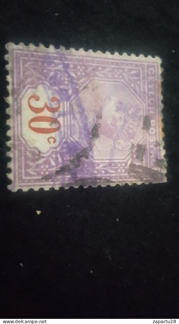 CEYLON- 1880 -69       30 C     VİCTORİA        DAMGALI - Ceylon (...-1947)