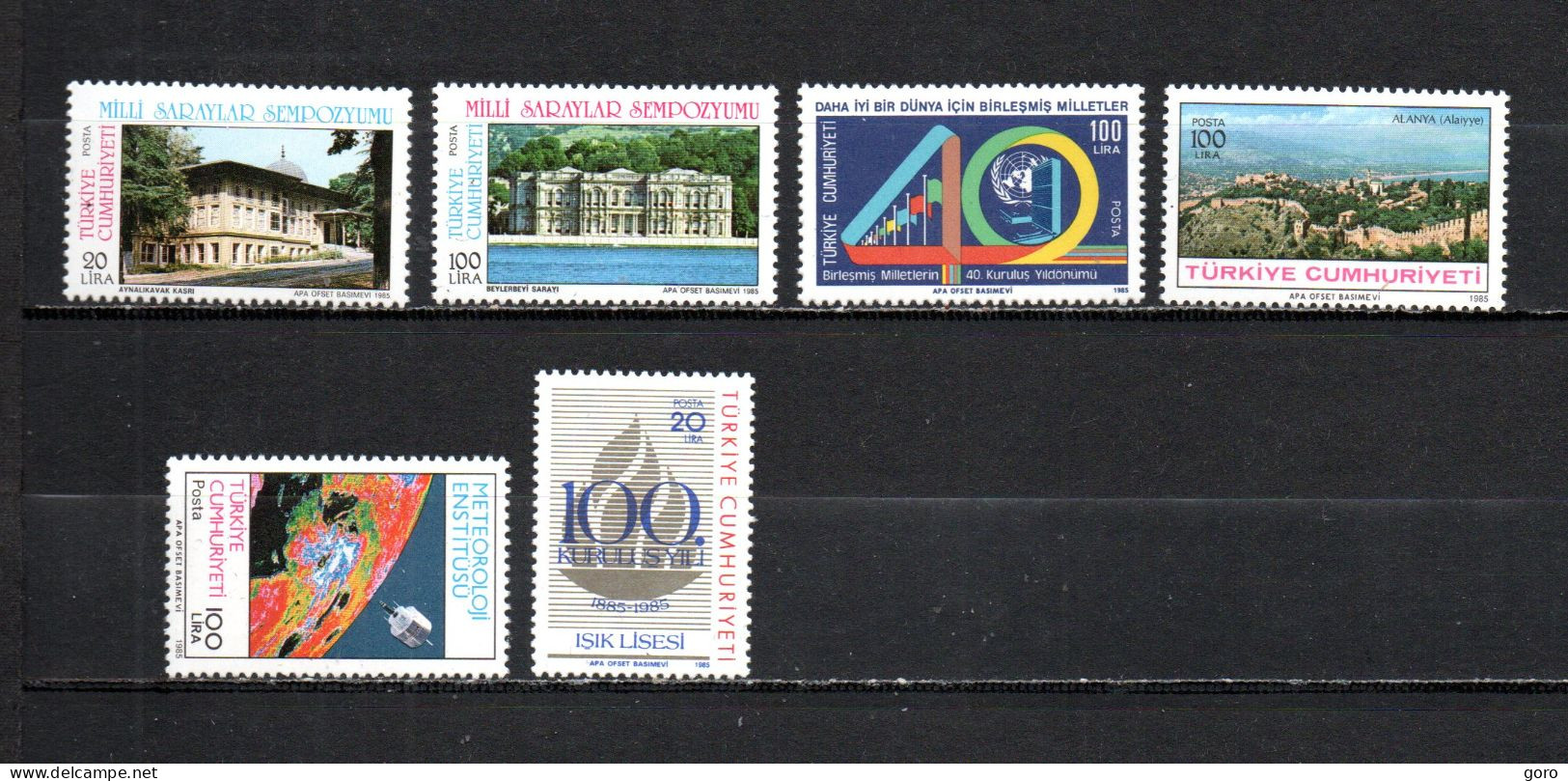 Turquía  1985  .-   Y&T  Nº   2482/2483-2484-2485-2486-2487   ** - Unused Stamps