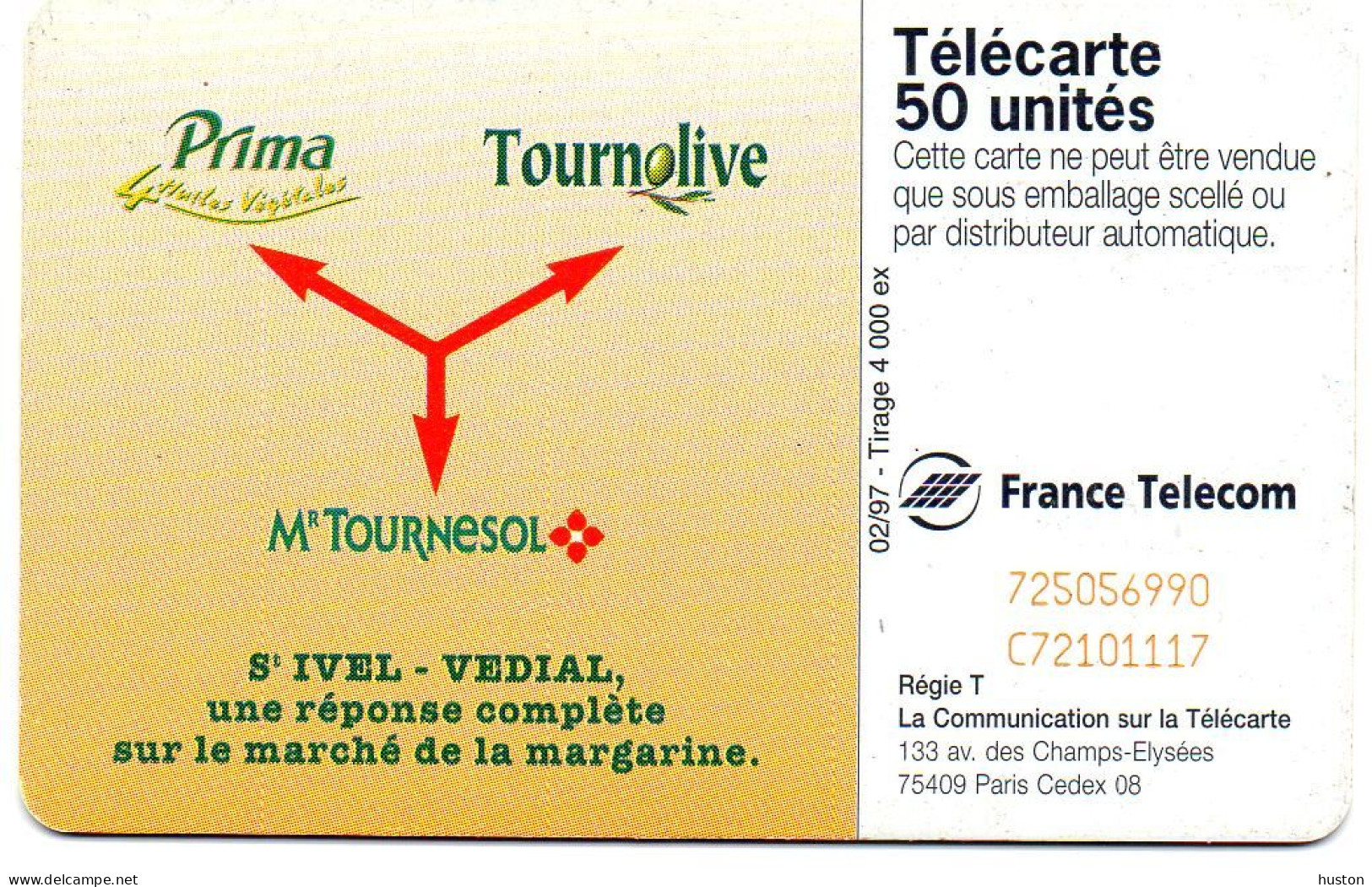 TELECARTE TOURNOLIVE - 50 Unités - REF EN1608 - Chargée 50 Unités - 50 Units