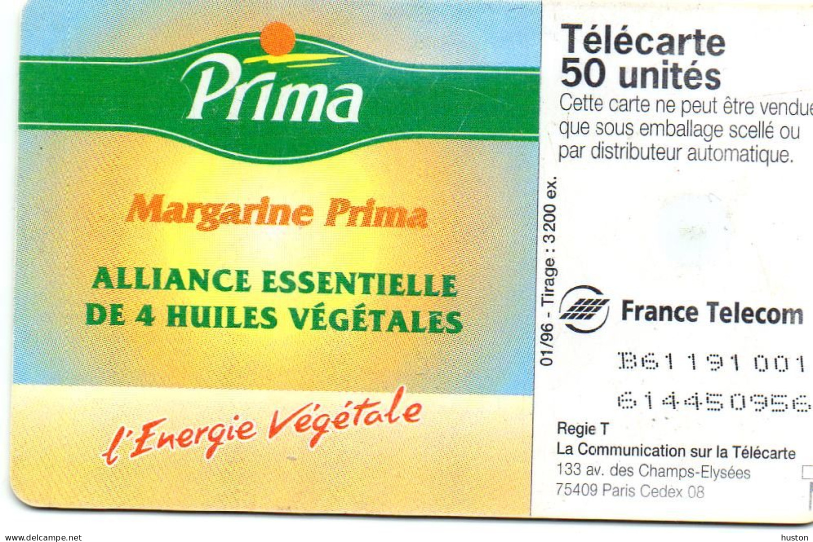 TELECARTE PRIMA - 50 Unités - REF EN1381 - 50 Einheiten