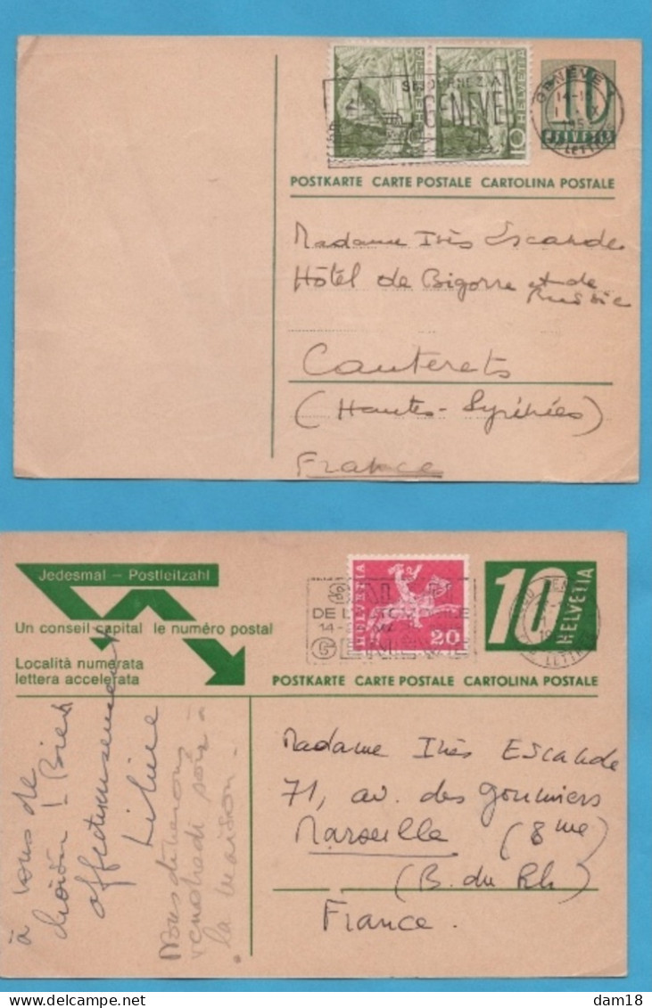 SUISSE LOT DE 18 ENVELOPPES et 2 ENTIERS POSTAUX , AFFRANCHISSEMENTS VARIES VOIR LES 13 PHOTOS