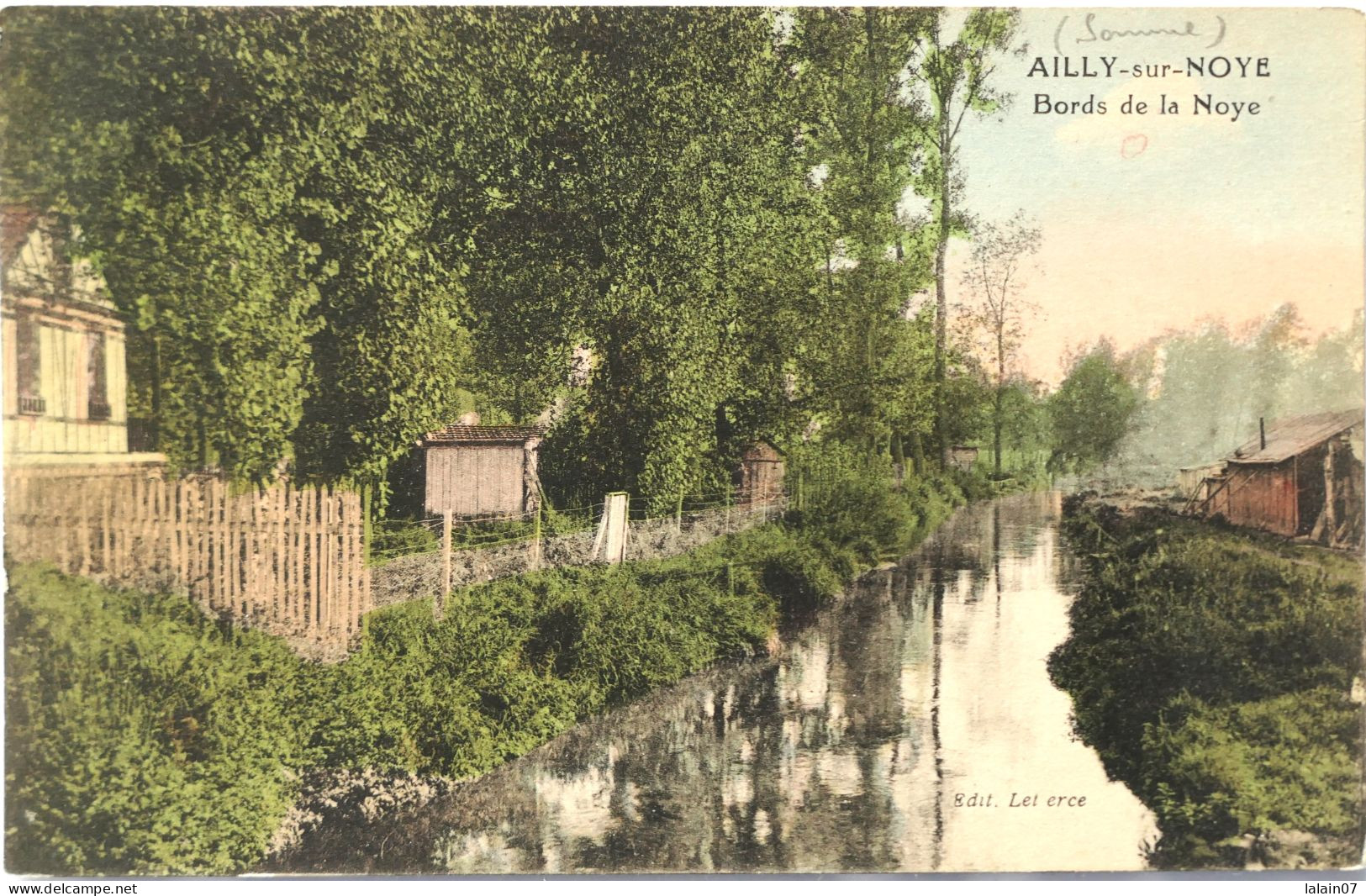 C. P. A. Couleur : 80 : AILLY SUR NOYE : Bords De La Noye - Ailly Sur Noye