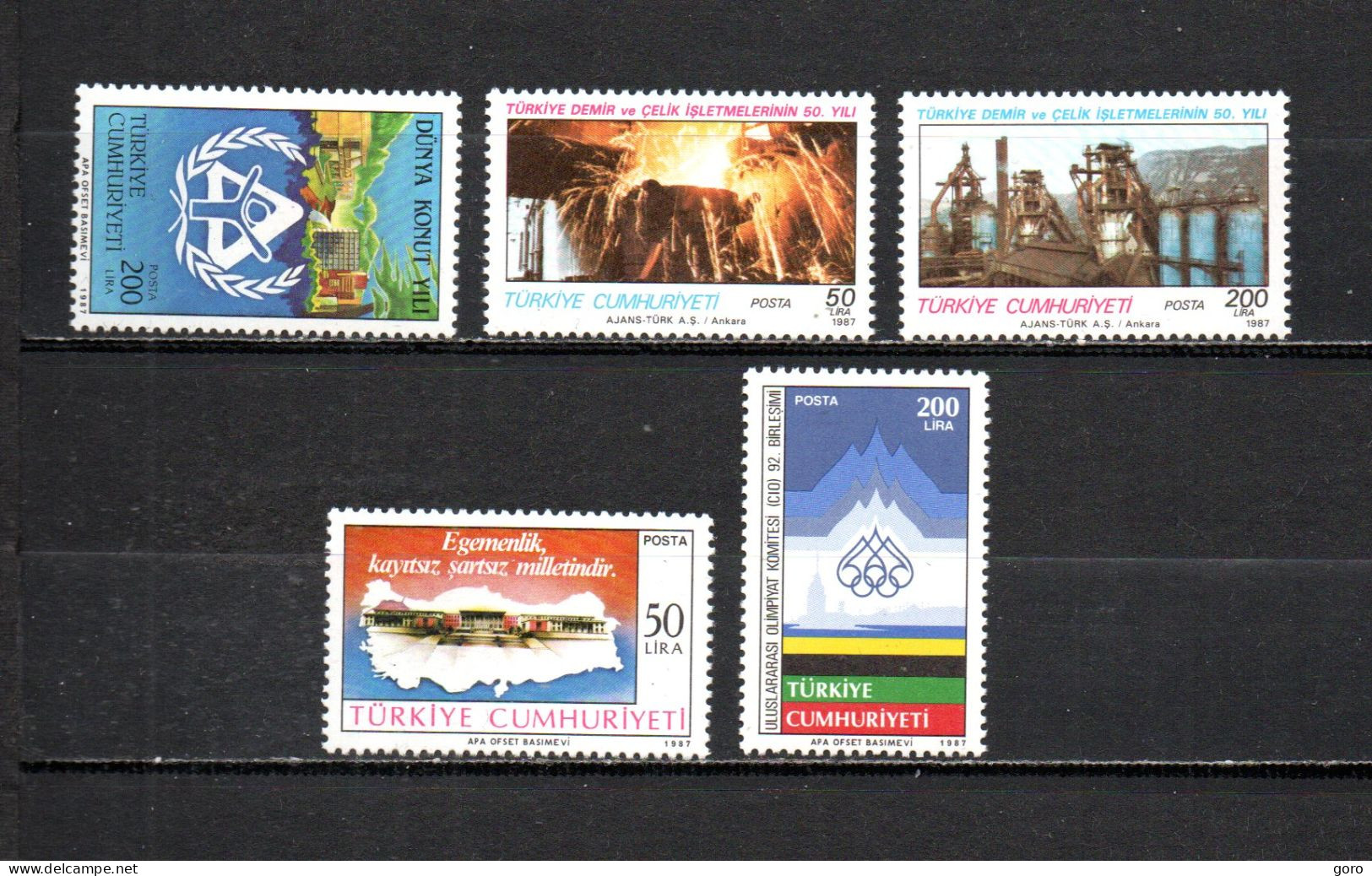 Turquía  1987 .-   Y&T  Nº   2529-2530/2531-2532-2535   ** - Unused Stamps