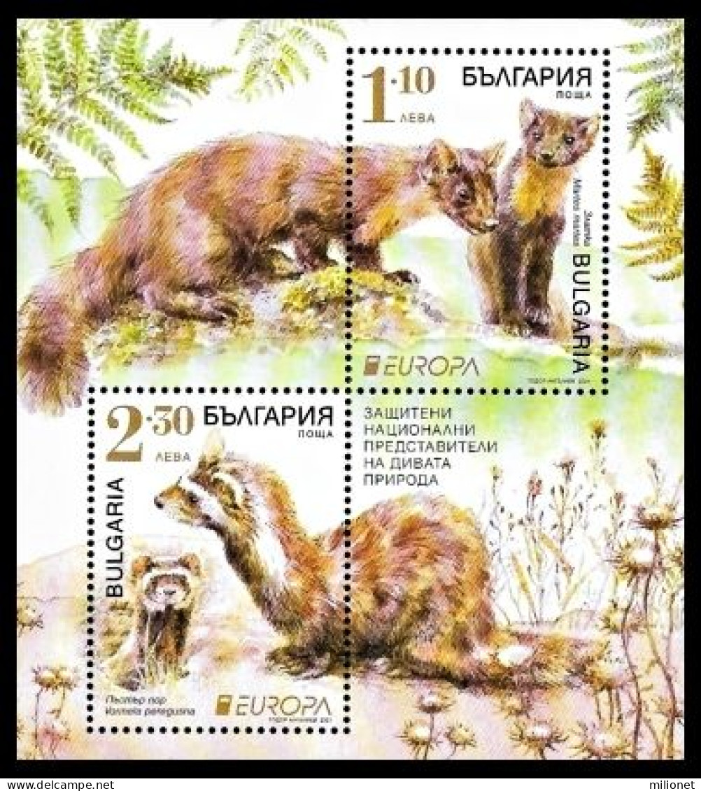 SALE!!! BULGARIA BULGARIE BULGARIEN 2021 EUROPA CEPT Endangered National Wildlife S/S Souvenir Sheet ** - 2021
