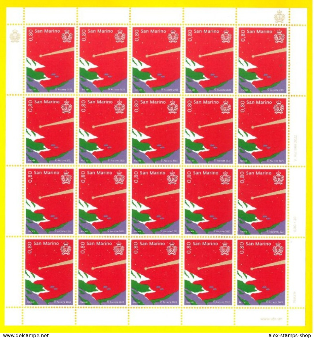 SAN MARINO 2022 N.3 New Sheet Christmas - Foglietti Natale - Blocs-feuillets