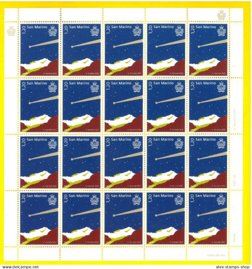 SAN MARINO 2022 N.3 New Sheet Christmas - Foglietti Natale - Blocs-feuillets