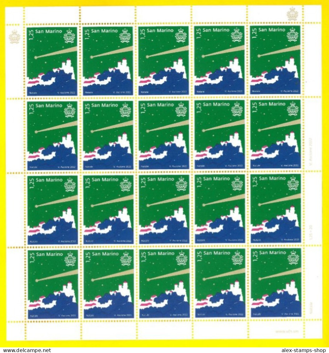 SAN MARINO 2022 N.3 New Sheet Christmas - Foglietti Natale - Blocks & Sheetlets