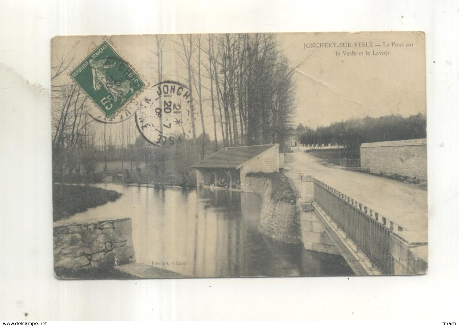 Jonchery Sur Vesle, Le Pont Sur La Vesle Et Le Lavoir - Jonchery-sur-Vesle