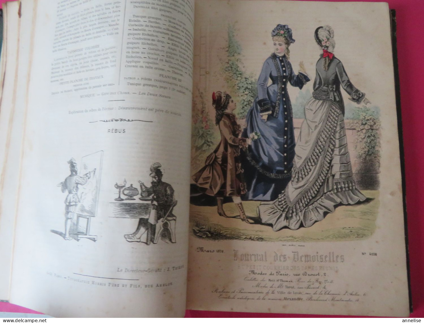 1876 Le Journal Des Demoiselles  Relié  14 Gravures  Mode - Riviste & Cataloghi