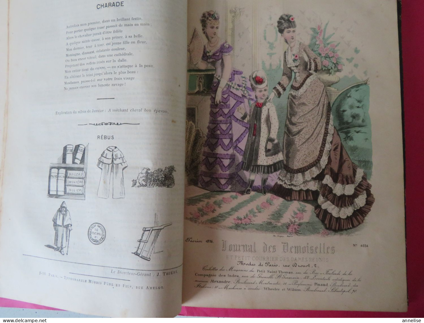 1876 Le Journal Des Demoiselles  Relié  14 Gravures  Mode - Magazines & Catalogs