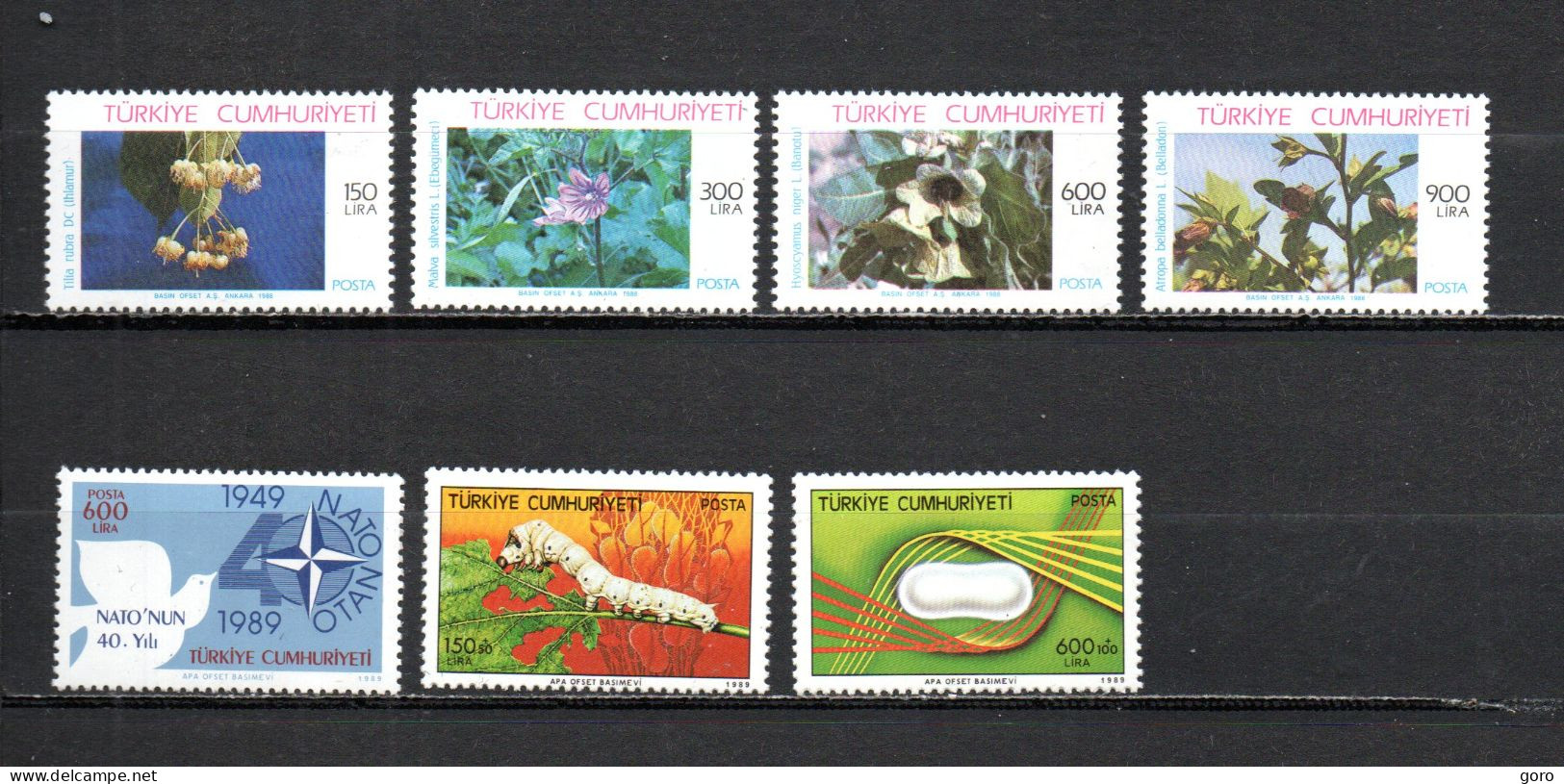 Turquía  1988-89 .-   Y&T  Nº   2588/2591-2599-2600/2601   ** - Unused Stamps