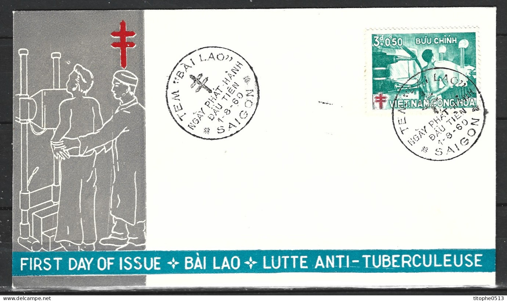 VIETNAM DU SUD. N°150 De 1960 Sur Enveloppe 1er Jour. Lutte Contre La Tuberculose. - Malattie