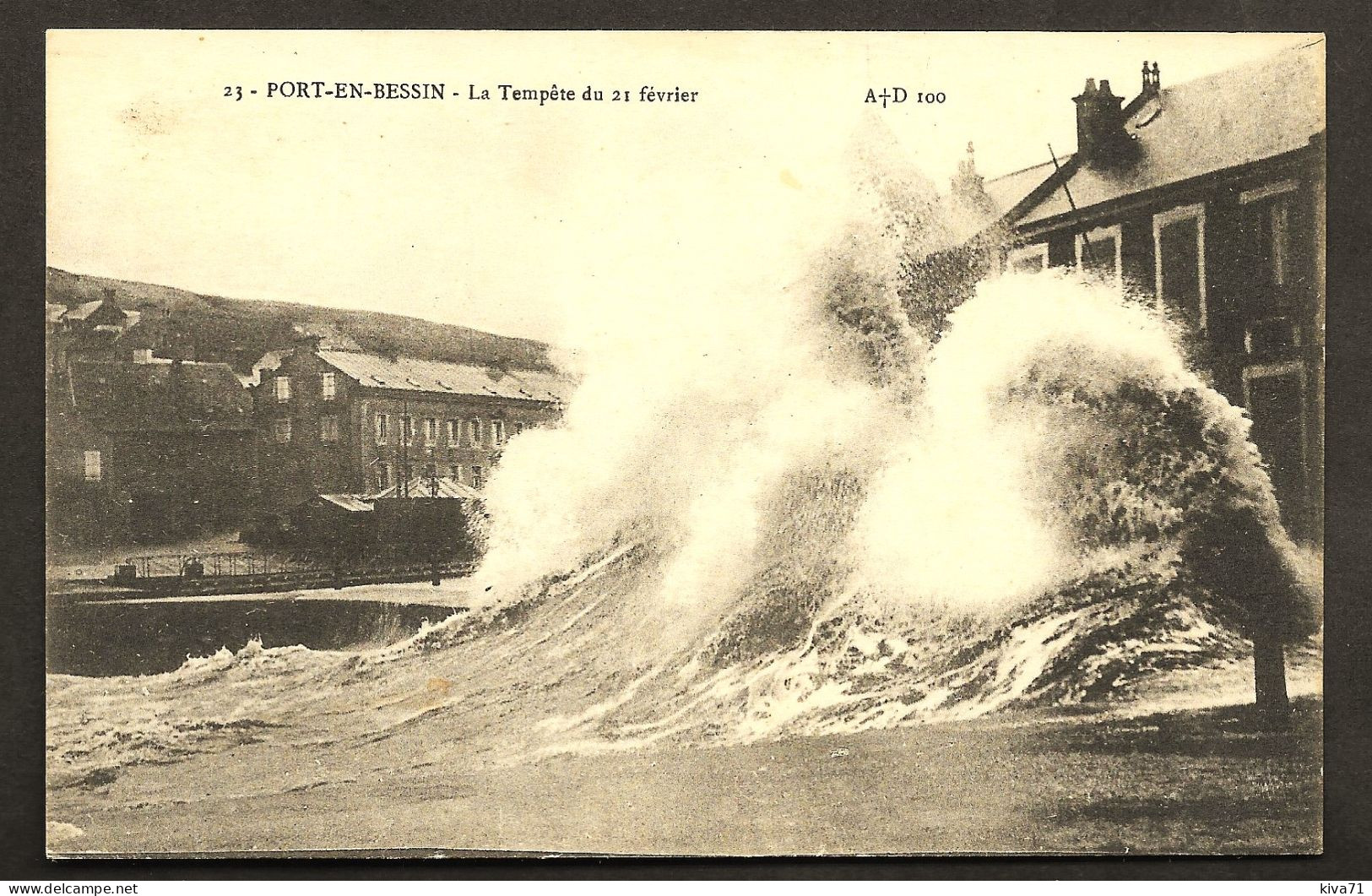 PORT EN BESSIN " La Tempête Du 21 Février "   1918 - Port-en-Bessin-Huppain