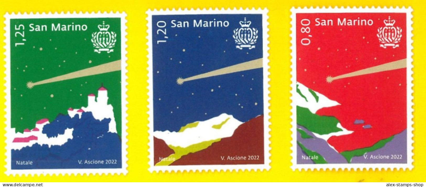 SAN MARINO 2022 Natale Chrismas - New Set 3 Val. - Nuovi