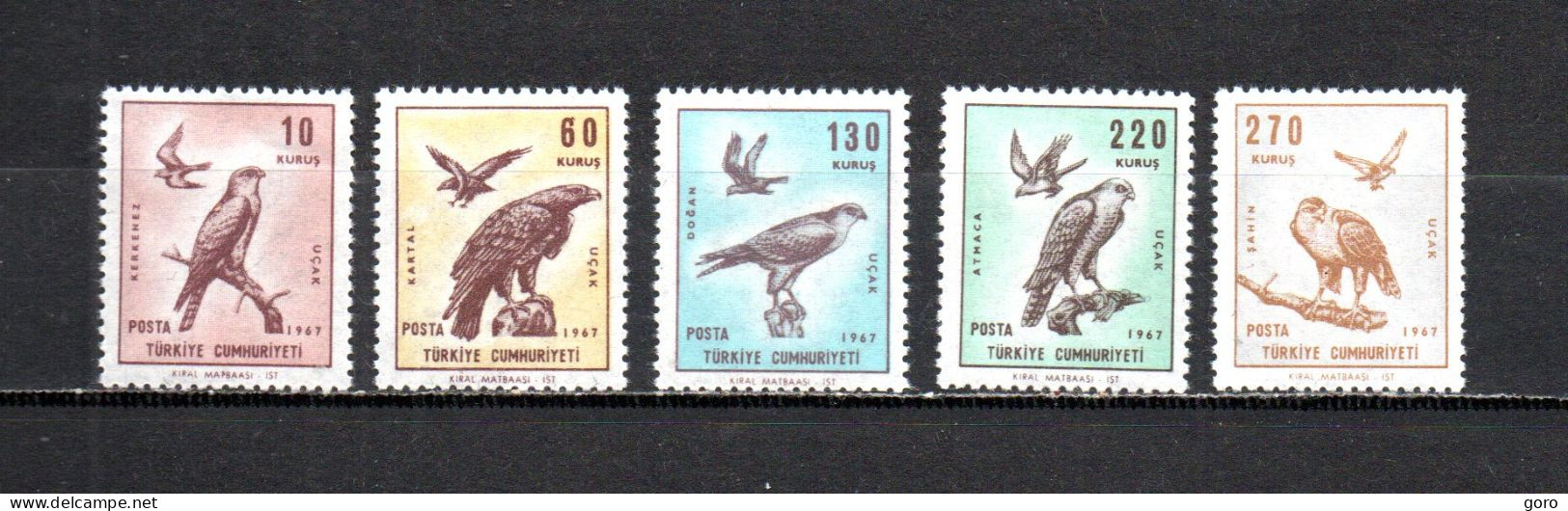 Turquía  1967 .-   Y&T  Nº   47/51   Aéreos   ** - Poste Aérienne