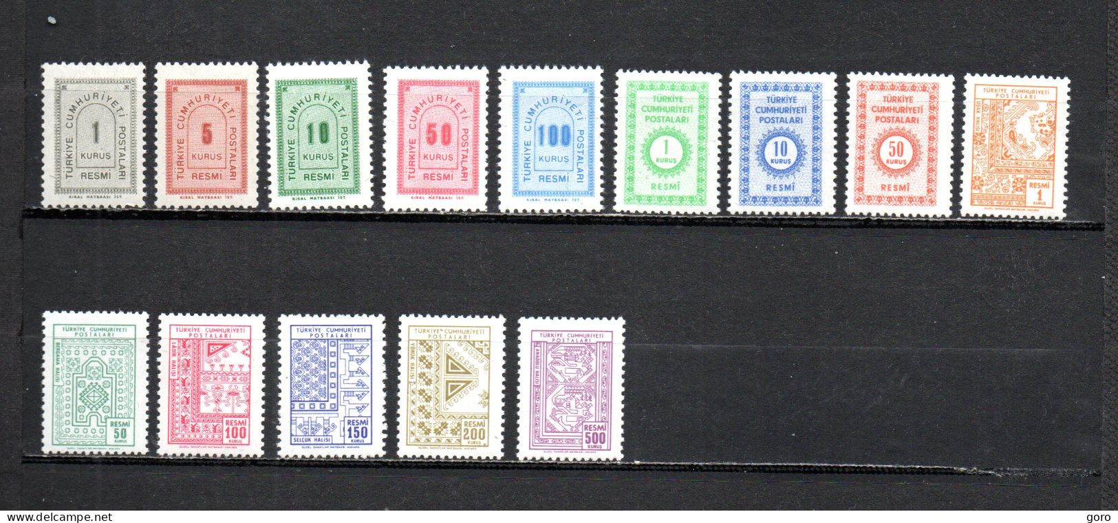 Turquía  1963-66 .-   Y&T  Nº   82/86-96/98-99/104   Servicio   ** - Francobolli Di Servizio