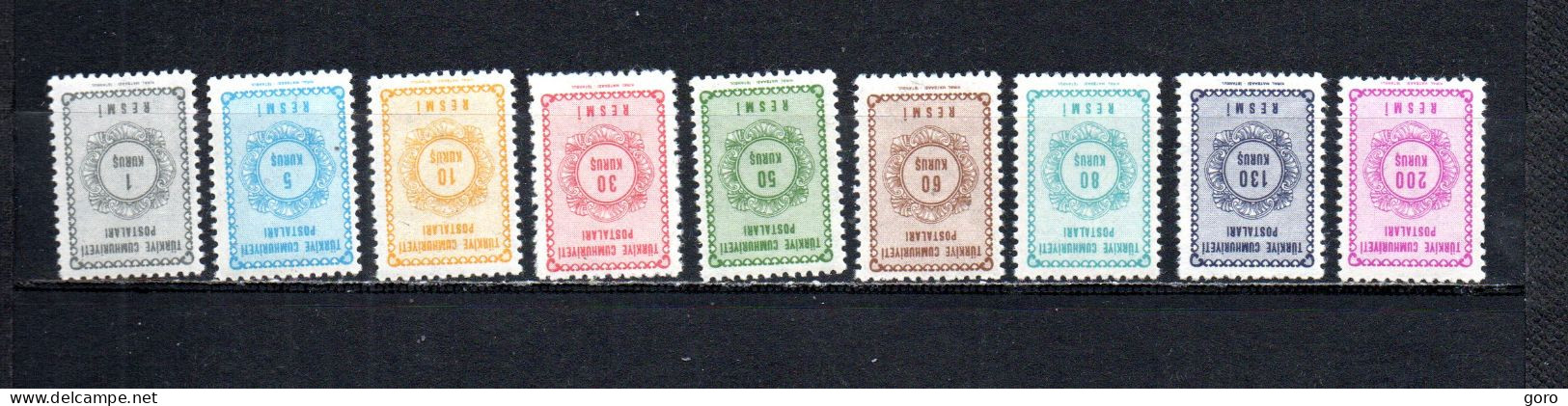 Turquía  1964 .-   Y&T  Nº   87/95   Servicio   ** - Timbres De Service