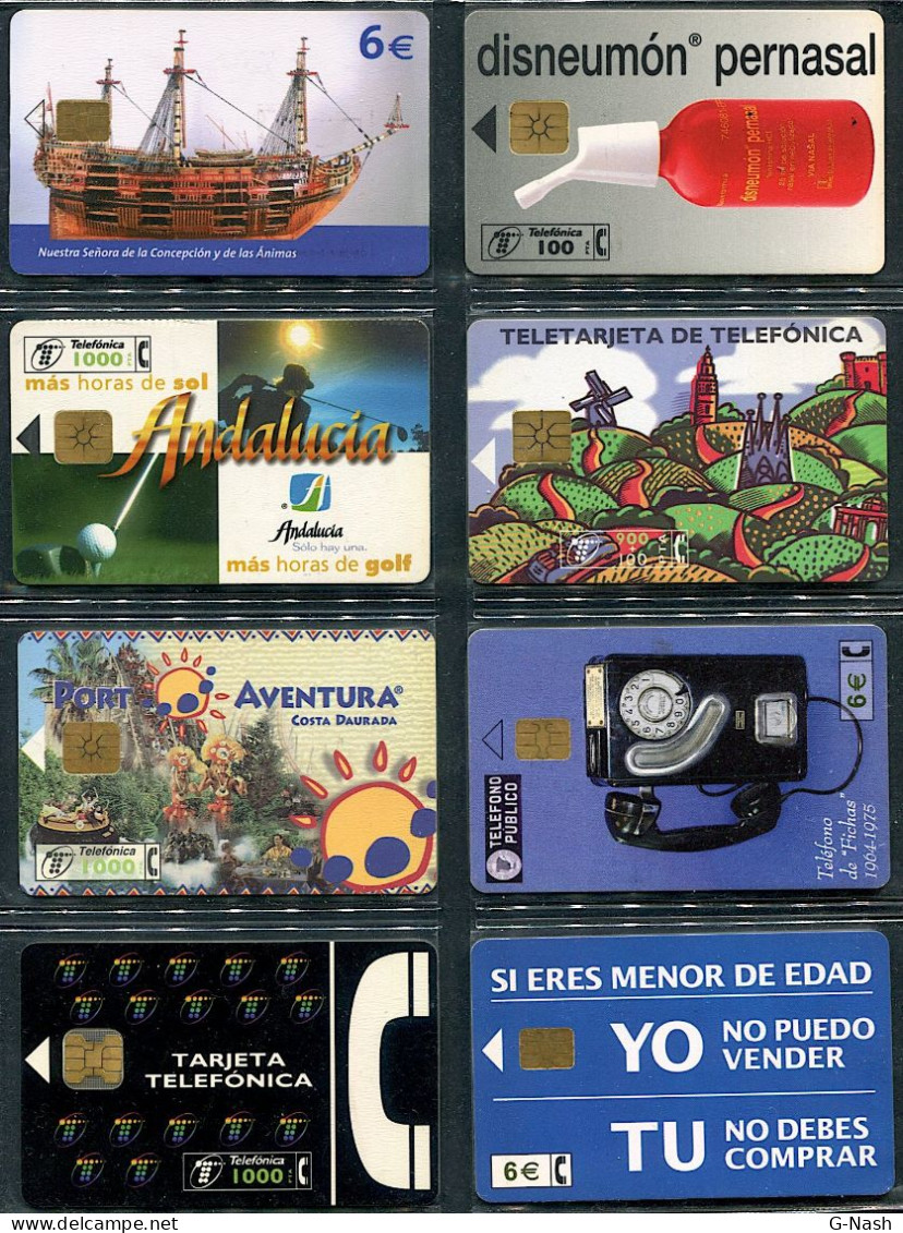 Espagne - Lot De 8 Cartes Téléphoniques Différentes - Collections