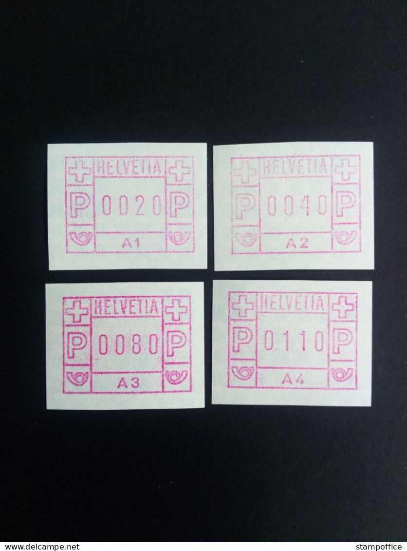 SCHWEIZ ATM 1 POSTFRISCH(MINT) A 1 Bis A 4 1976 - Automatic Stamps