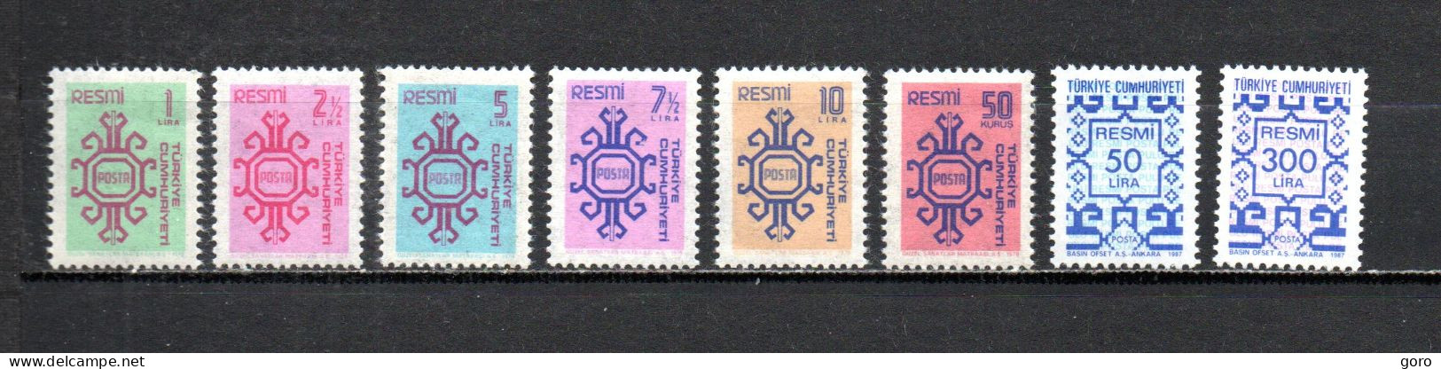 Turquía  1979-86 .-   Y&T  Nº   151/156-180/181   Servicio   **   (a) - Timbres De Service