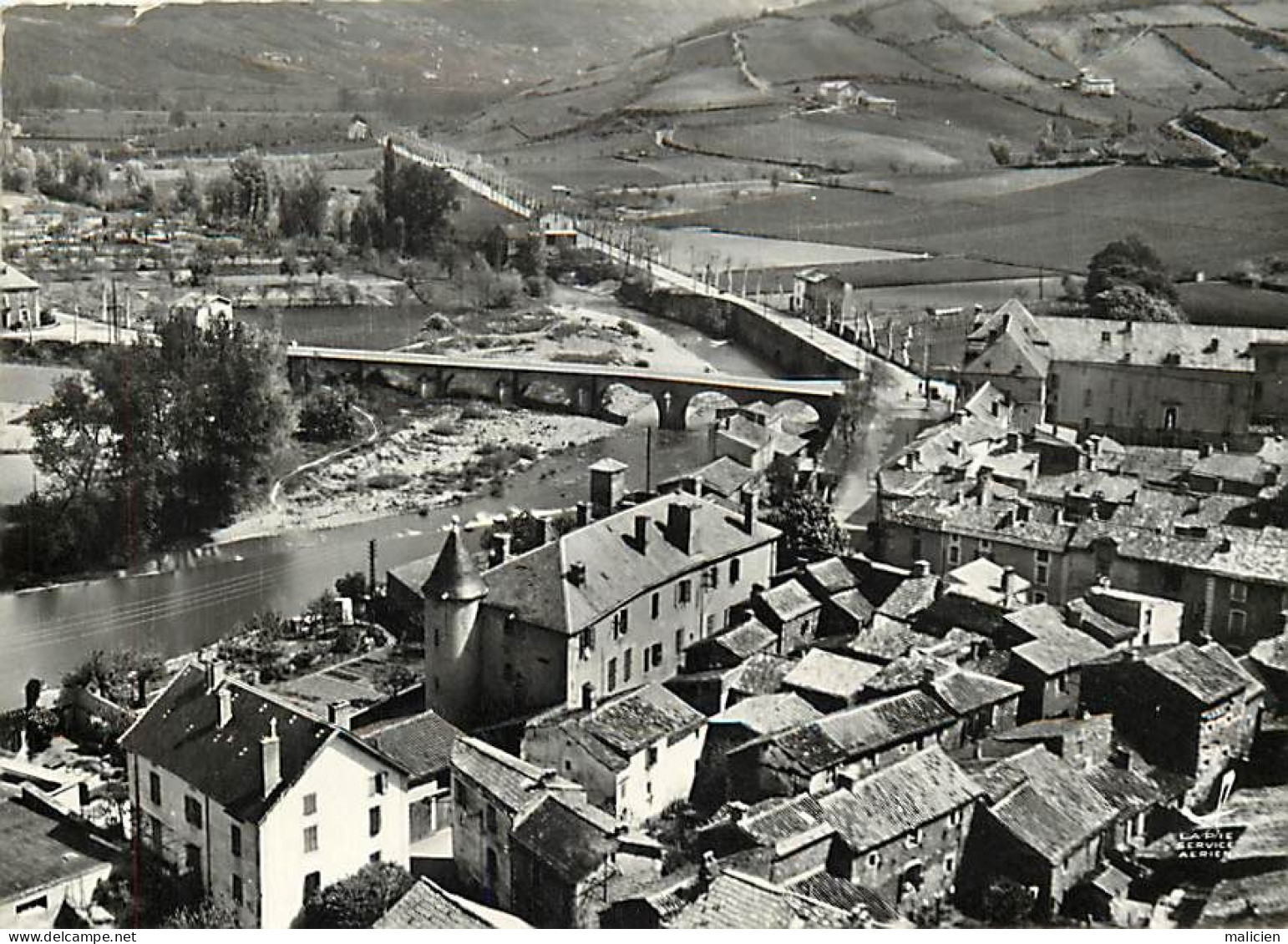 Gd Format -ref-AD396- Aveyron - Vabres L Abbaye - Pont Sur Le Doudou - En Avion Au Dessus De - Edit Lapie N° 1 - - Vabres