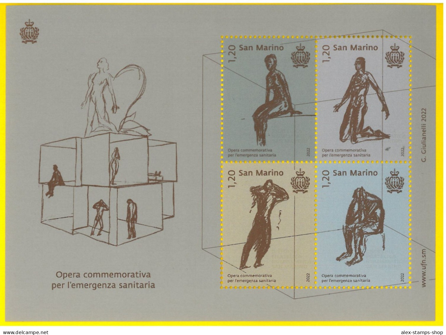 SAN MARINO 2022 Opera Commemorativa Per L'emergenza - New Minisheet - Unused Stamps