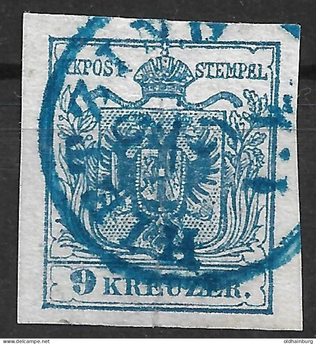 0451n: Ausgabe 1850 Hietzing- Stempel Blau, RR - Oblitérés