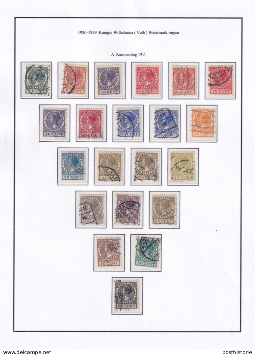 Complete Serie Wlhelmin Kamtaning 12 1/2 Nvph 177A/198A - Used Stamps