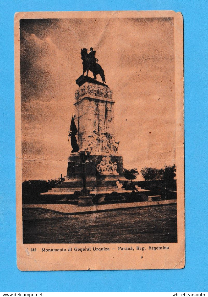 455 - ARGENTINA PARANA ENTRE RIOS GRAL.  URQUIZA Monument Monumento    POSTAL  POSTCARD - Argentinië