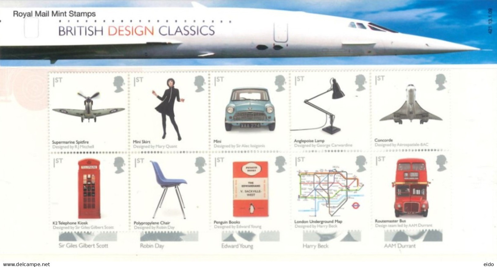 GREAT BRITAIN - 2009, BRITISH DESIGN CLASSICS STAMPS COMPLETE SET OF 10 IN PRESENTATION PACK, UMM (**). - Unused Stamps
