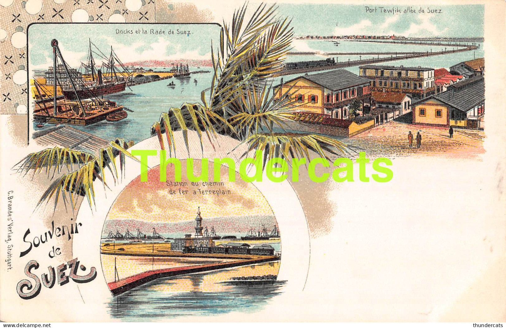 CPA LITHO SOUVENIR DE SUEZ EGYPT EGYPTE - Sues