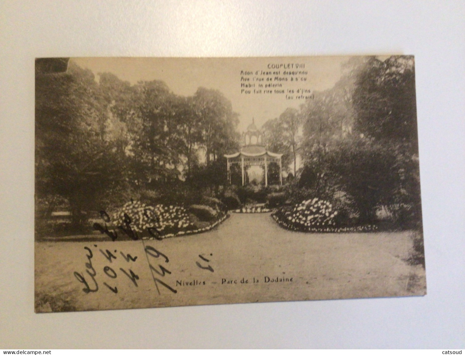 Carte Postale Ancienne (1933)  Nivelles Parc De La Dodaine (carte Griffonnée) - Nivelles