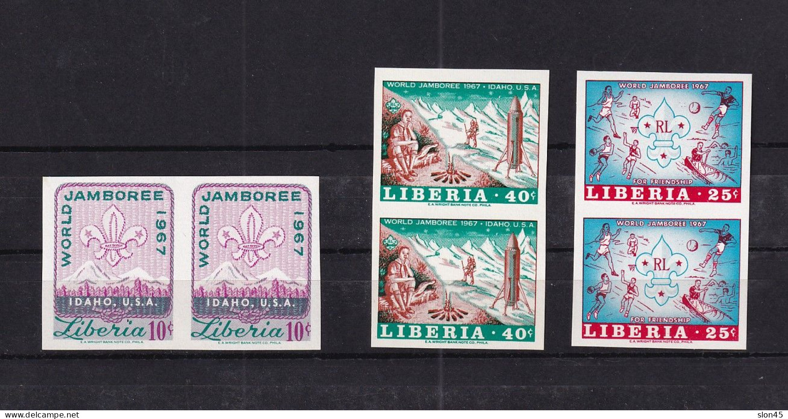 Liberia 1967 Scouts Jamboree  Imperf Pairs MNH 15981 - Liberia