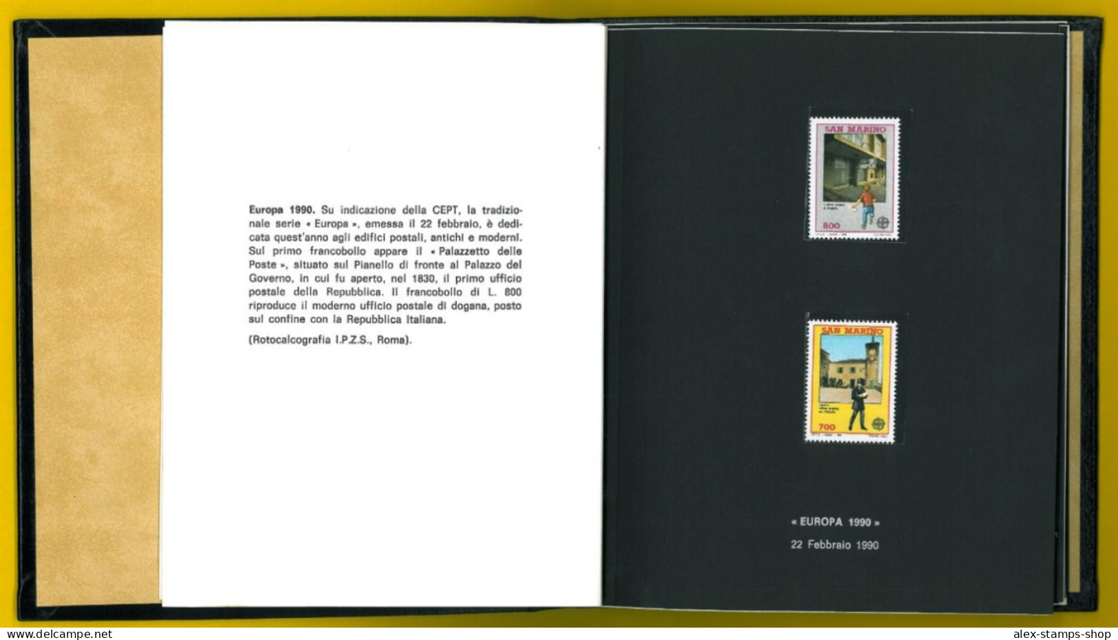 SAN MARINO 1990 - LIBRO ANNATA RILEGATO CON FRANCOBOLLI+ BOX EXTRA LUSSO - Volledig Jaar