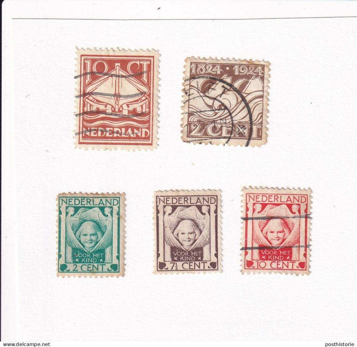 Reddingzegels 1924 En Kinderzeegels 1924  Nvph 139/143 Gebruikt - Usados