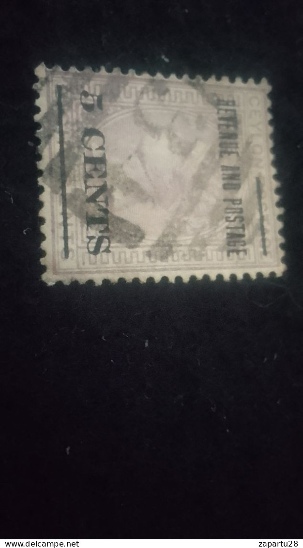 CEYLON- 1880 -69       5 C     VİCTORİA       DAMGALI  SÜRSARJLI - Sri Lanka (Ceylan) (1948-...)