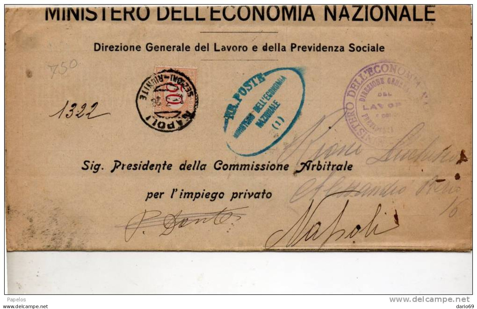 1928 LETTERA CON ANNULLO NAPOLI - Segnatasse