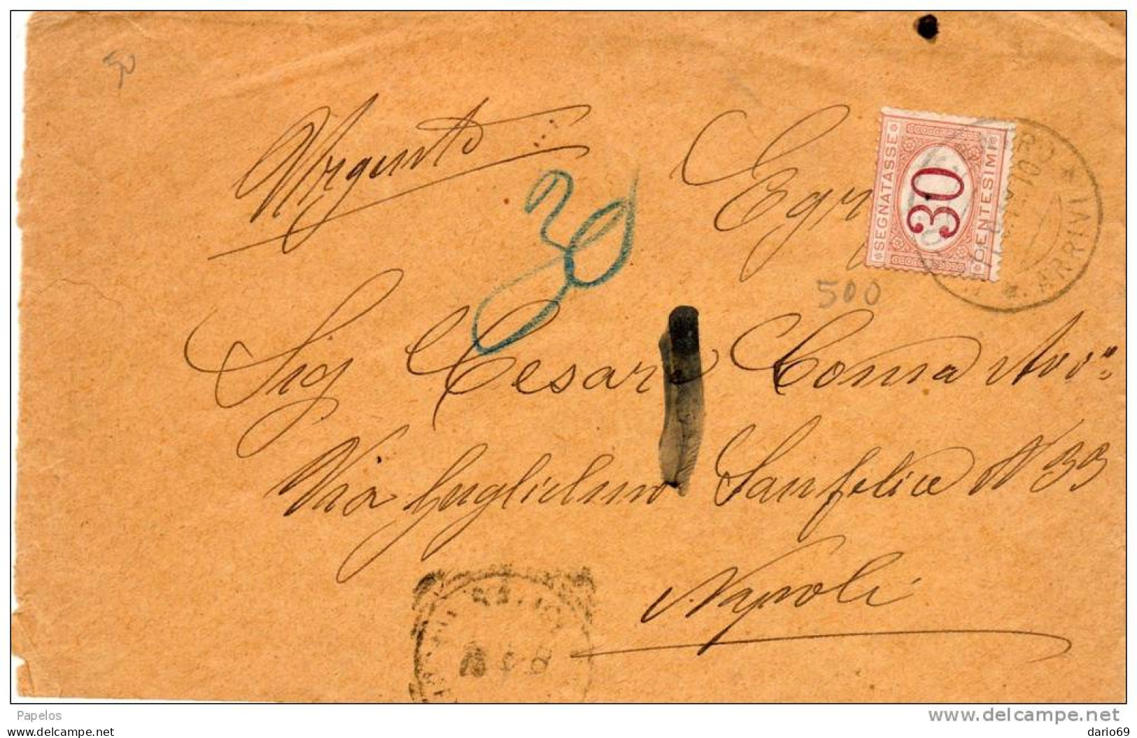 1912  LETTERA CON ANNULLO  NAPOLI CENTRO - Taxe