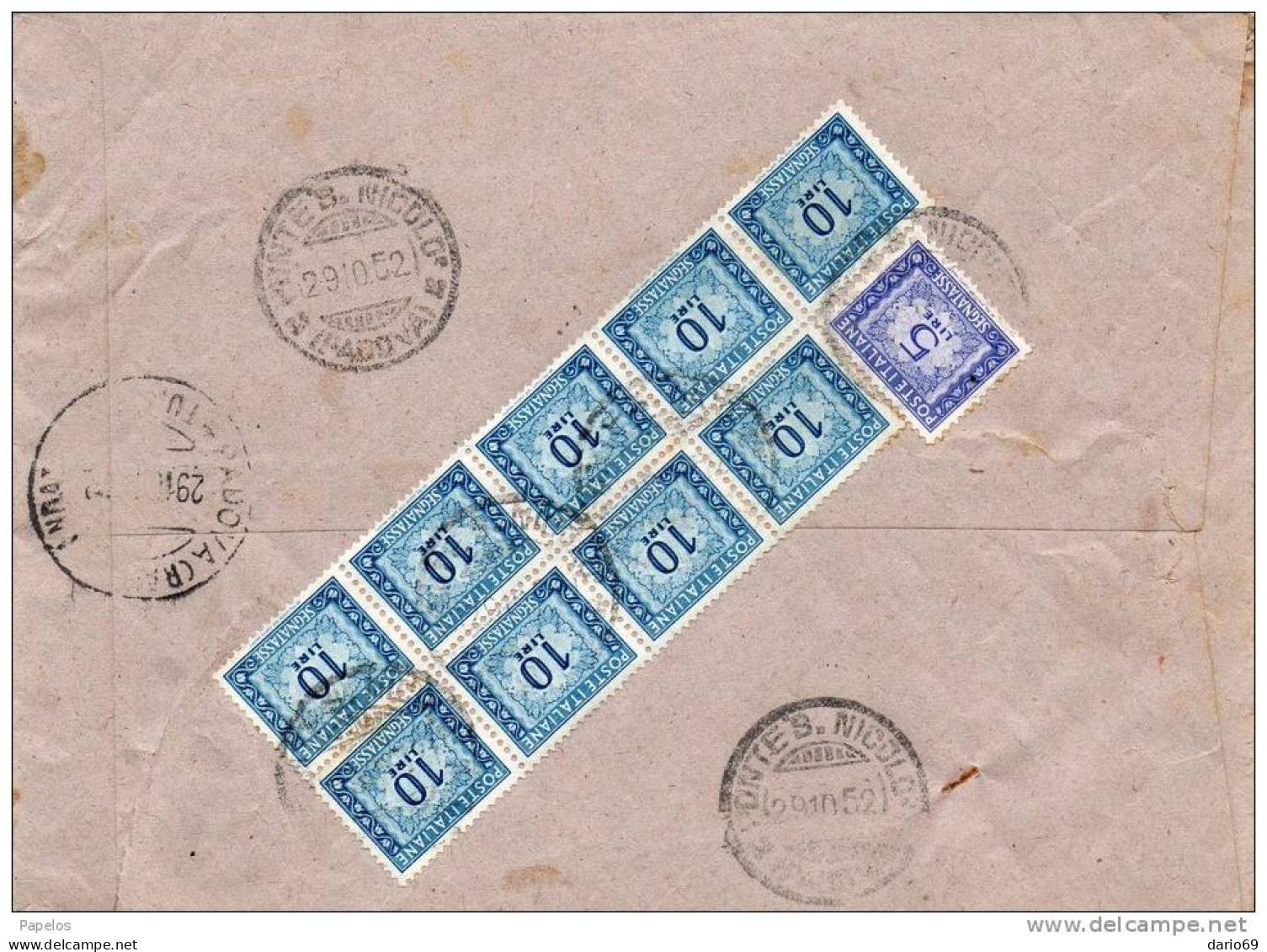 1952  LETTERA RACCOMANDATA CON ANNULLO PONTE S. NICOLO'   PADOVA - Postage Due