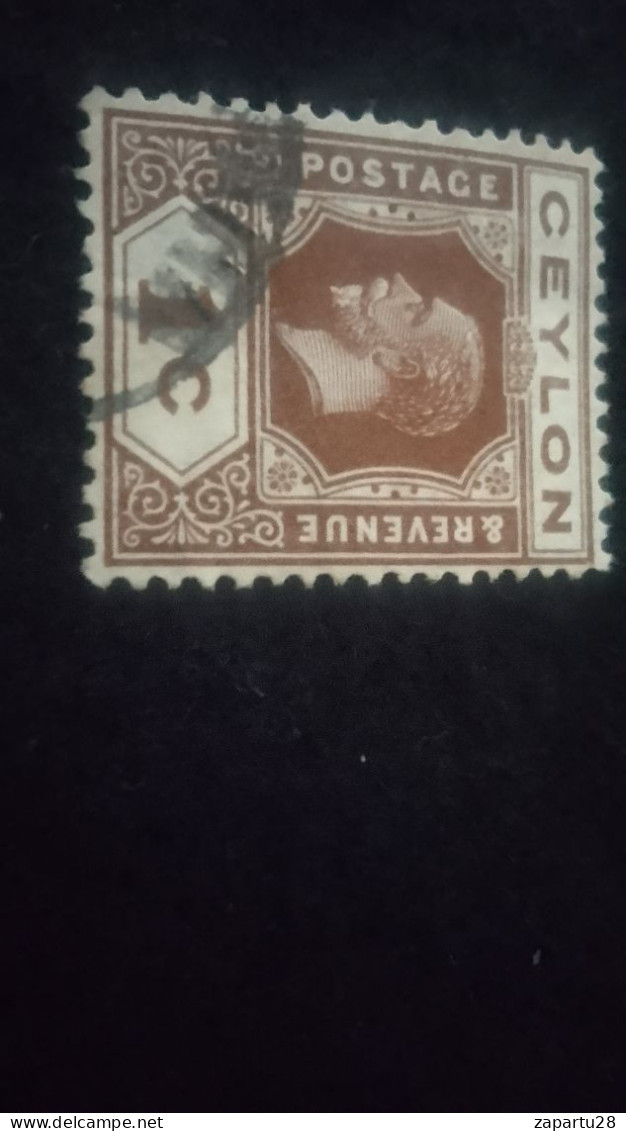 CEYLON- 1911 -25       1 C     GEORGE V.      DAMGALI - Sri Lanka (Ceylan) (1948-...)