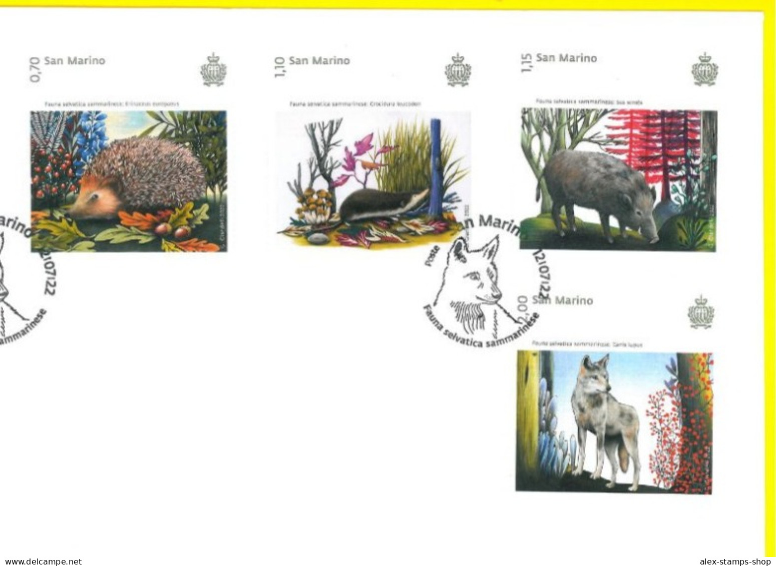 SAN MARINO 2022 FDC Fauna Selvatica Sammarinese - First Day Cover - FDC