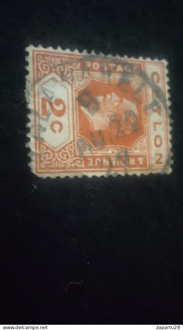 CEYLON- 1911 -25       2 C     GEORGE V.      DAMGALI - Sri Lanka (Ceylan) (1948-...)