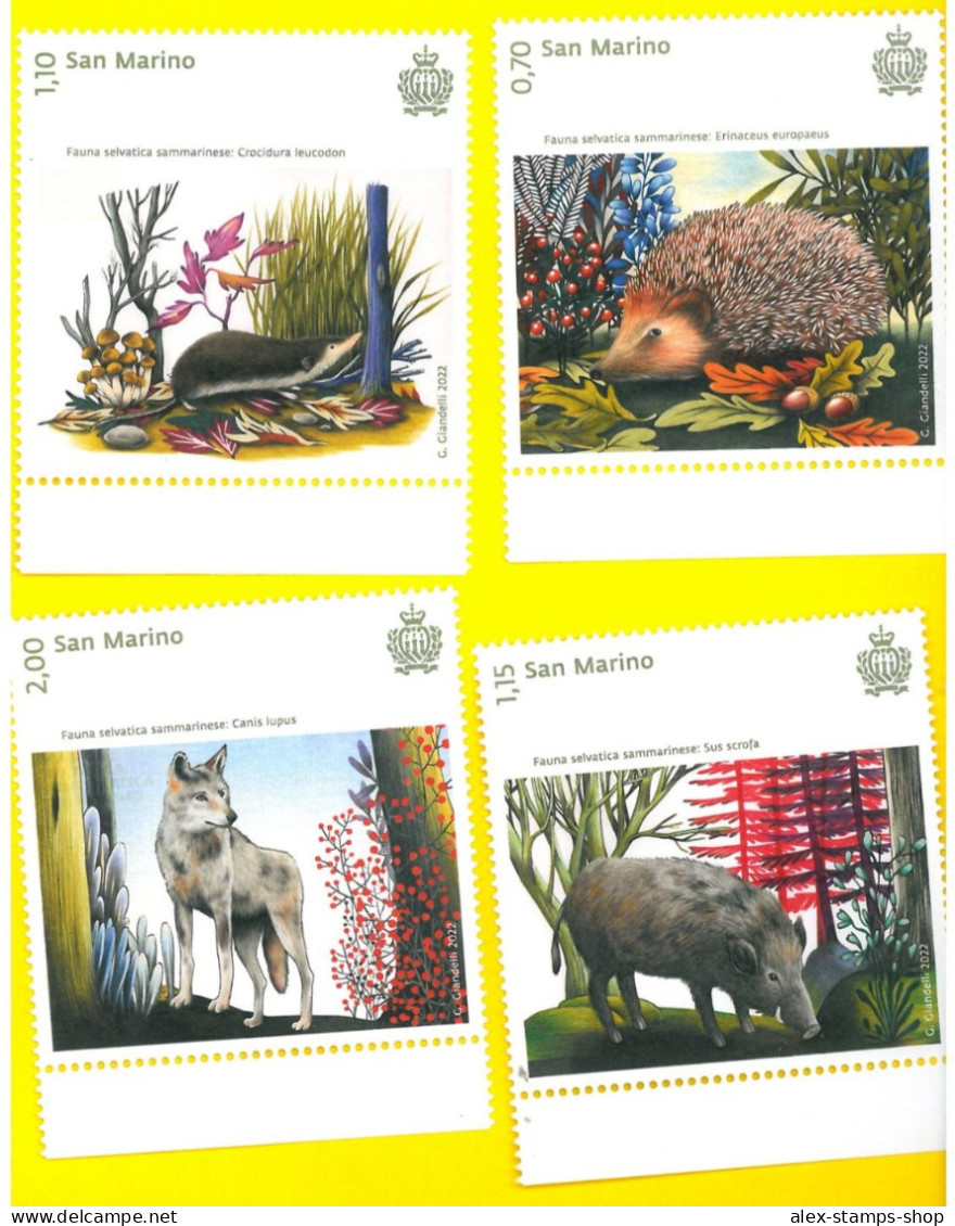 SAN MARINO 2022 Fauna Selvatica Sammarinese Serie 4 Valori - New Set - Unused Stamps